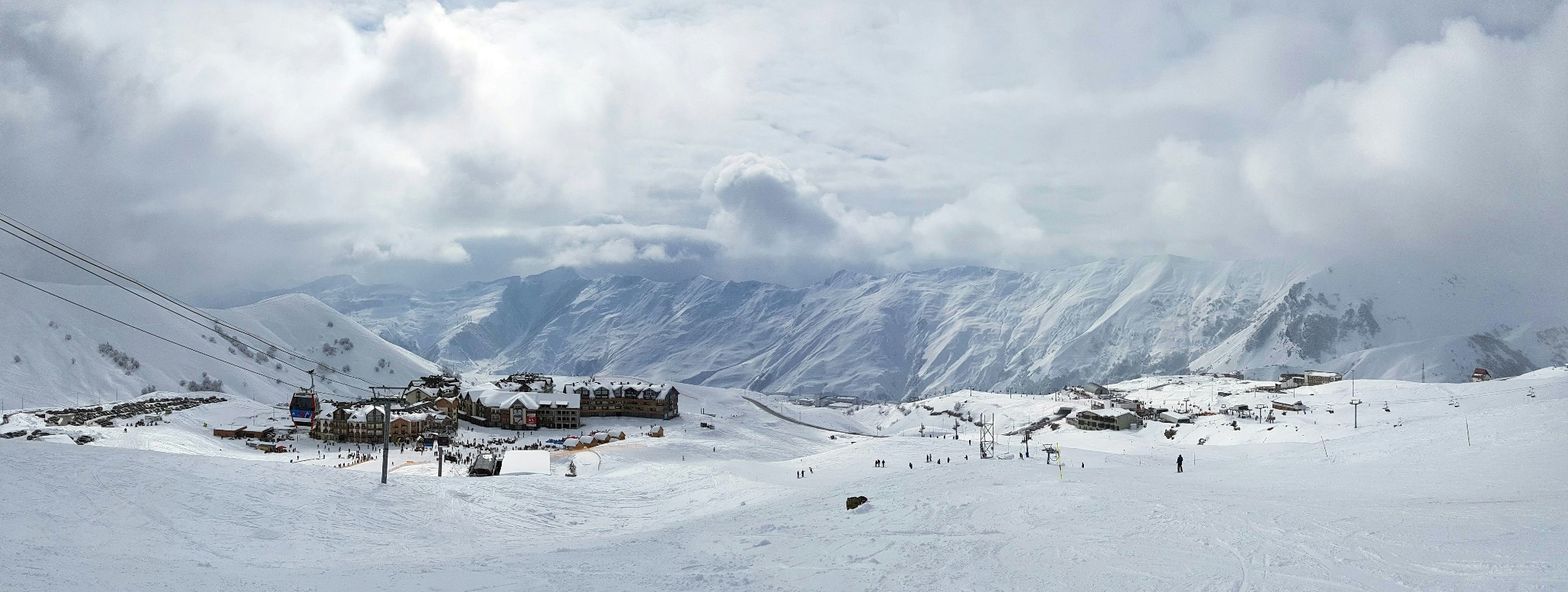 Wide alpine mountain panorama