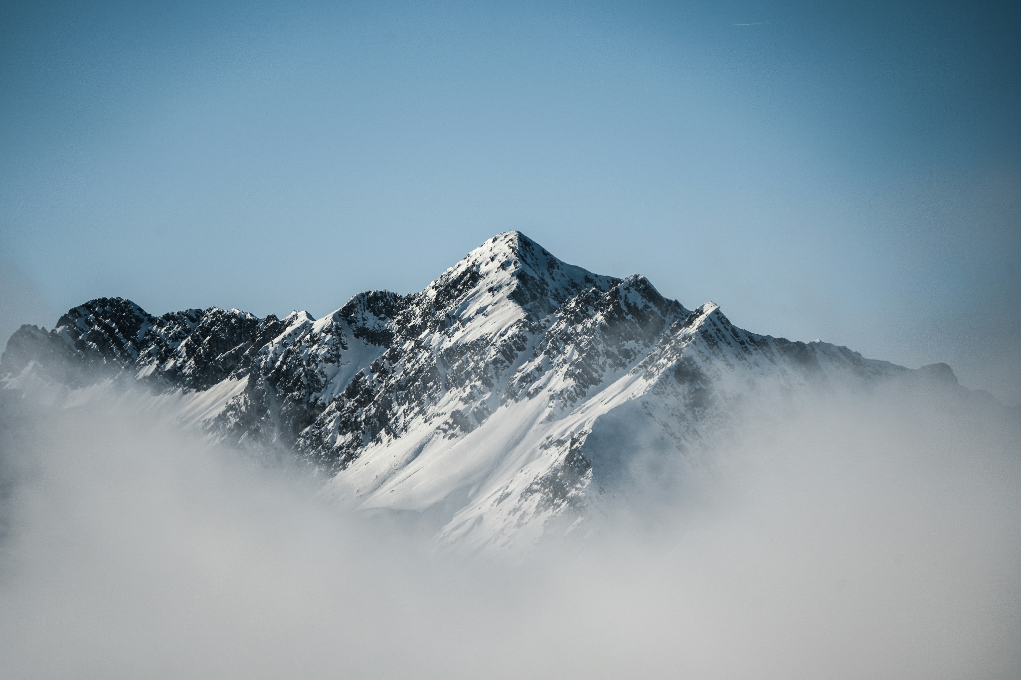 Snow-covered alpine mountain